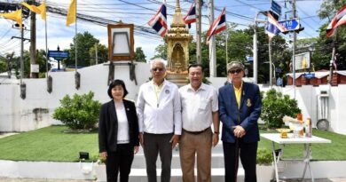 “ขจรศักดิ์” ที่ปรึกษา สนท. – ผู้บริหาร บจก.ฐาปนินทร์ ผู้สร้างป้ายสมาคมยุคเริ่มแรก จัดบวงสรวงใหญ่พระสยามเทวาธิราช ย้ำความผูกพันยาวนานกว่า 30 ปี