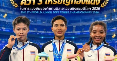 ส.ซอฟท์เทนนิส สุดปลื้ม! ส่งเด็กไทยลุยคว้า 3 เหรียญทองแดงศึกเยาวชนโลก 2026ระหว่าง 26ต.ค.-1พ.ย.2569 ที่ประเทศสาธารณรัฐประชาชนจีน